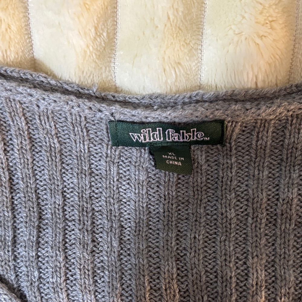 Wild Fable Gray Ribbed Knit Top - Picture 2 of 3
